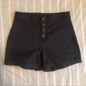 High waisted button fly gray shorts old navy